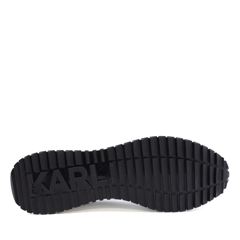 Sneakers bărbați Karl Lagerfeld albi din piele întoarsă și textil 2055BP52932A