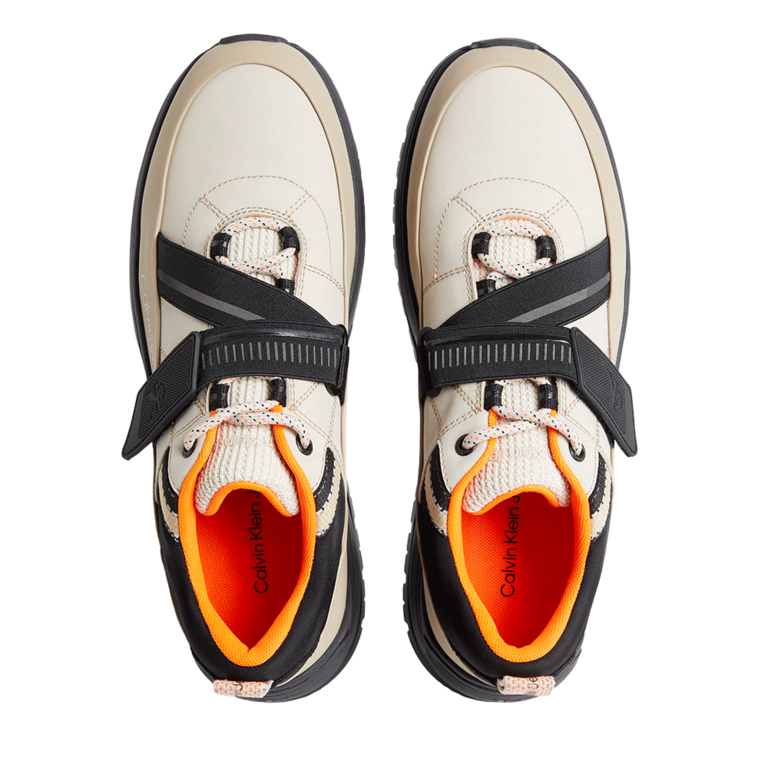 Pantofi sport bărbați CK Calvin Klein bej din piele și sintetic 2376BP0728BE