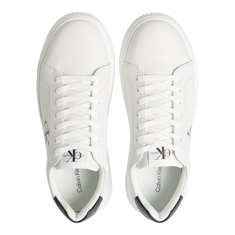 Sneakers bărbați CK Calvin Klein albi din piele cu logo 2375BP0681A