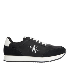 Sneakers bărbați CK Calvin Klein negri din piele întoarsă și textil cu logo 2375BP0683N