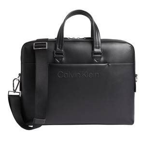 Servietă Calvin Klein neagră din mix de materiale reciclate 3105SERV0195N