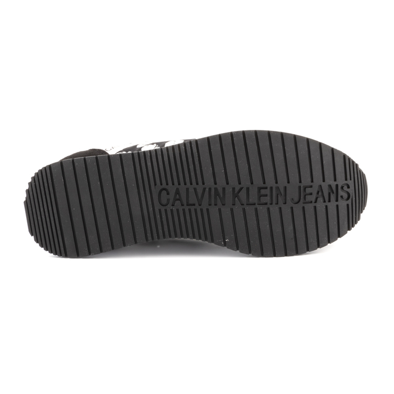 Pantofi sport femei Calvin Klein negru cu alb din piele intoarsa 2379DP0907VN
