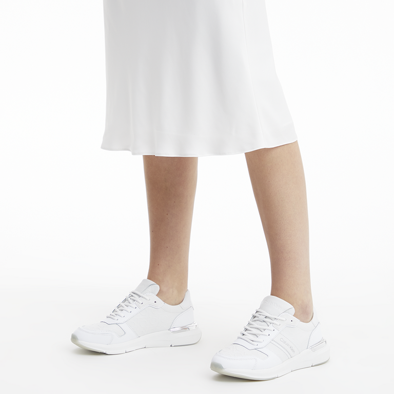 Sneakers femei Calvin Klein albi din piele 2373DP0872A