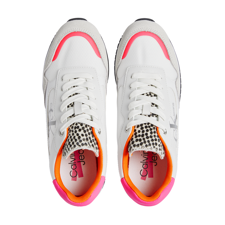 Sneakers femei Calvin Klein albi din piele întoarsă 2373DP0634A