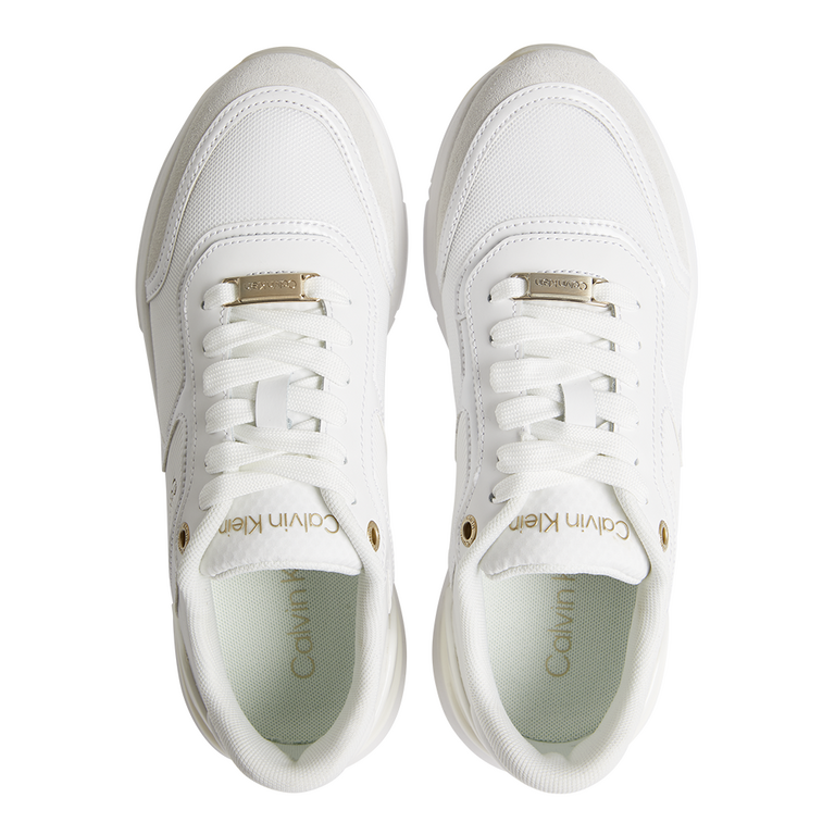 Sneakers femei CK Calvin Klein albi din material textil 2375DP1370A