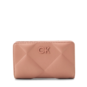 Portmoneu femei Calvin Klein roz din material sintetic cu aspect matlasat și protecție RFID 3107DPU1374RO