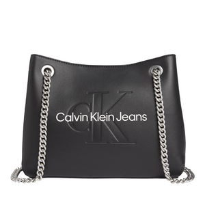 Poșetă mid tote Calvin Klein neagră cu logo 3105POSS9584N