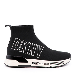 Sneakers high-top femei DKNY negri din textil 2554DG41852N