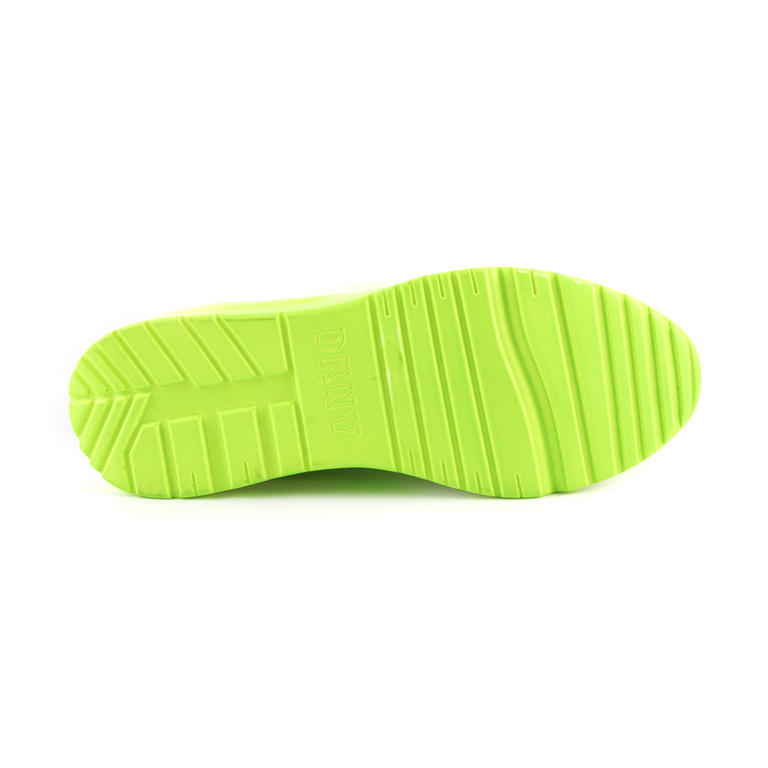 Sneakers femei DKNY alb cu verde neon 2559DPS87733A
