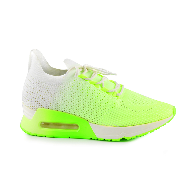 Sneakers femei DKNY alb cu verde neon 2559DPS87733A