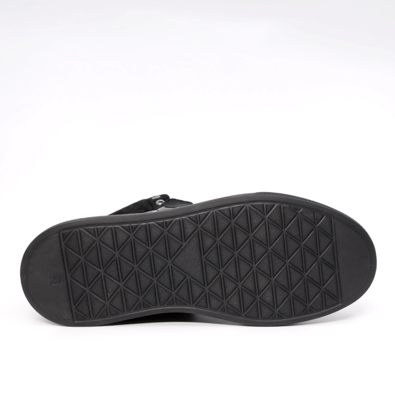 Sneakers high top bărbați Enzo Bertini negri din piele cu ținte argintii 3386BG0001N