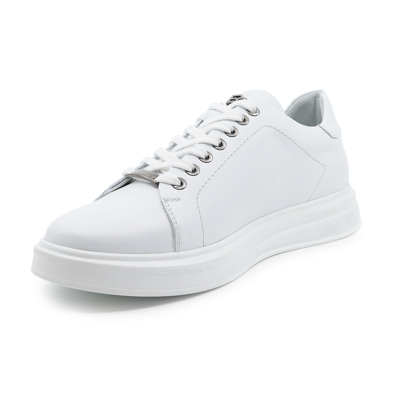 Pantofi bărbați Enzo Bertini albi din piele 3203BP15177A