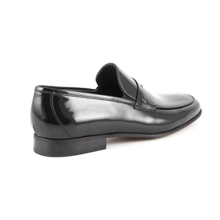 Pantofi barbati Enzo Bertini negri din piele cu aspect lacuit 3687bp42610ln