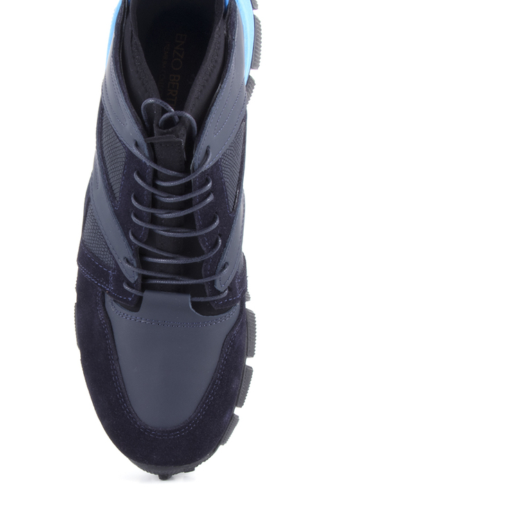 Pantofi barbati Enzo Bertini bleu casual din piele 3698bp2179bl