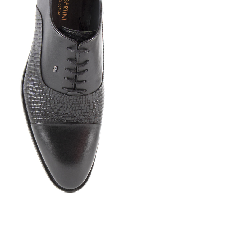 Pantofi Oxford barbati Enzo Bertini negri din piele 3389bp97823n