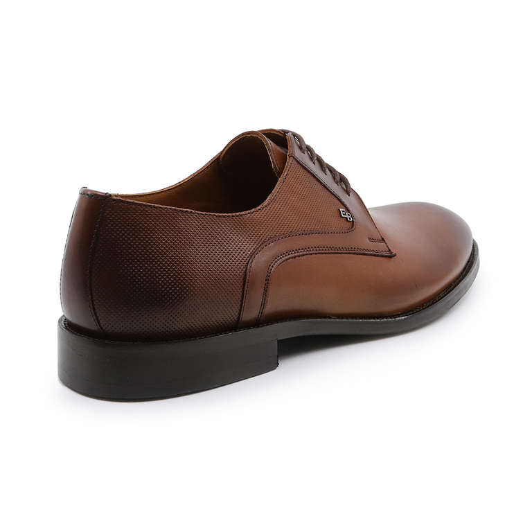 Pantofi derby bărbați Enzo Bertini maro cognac din piele 3383BP3610CO