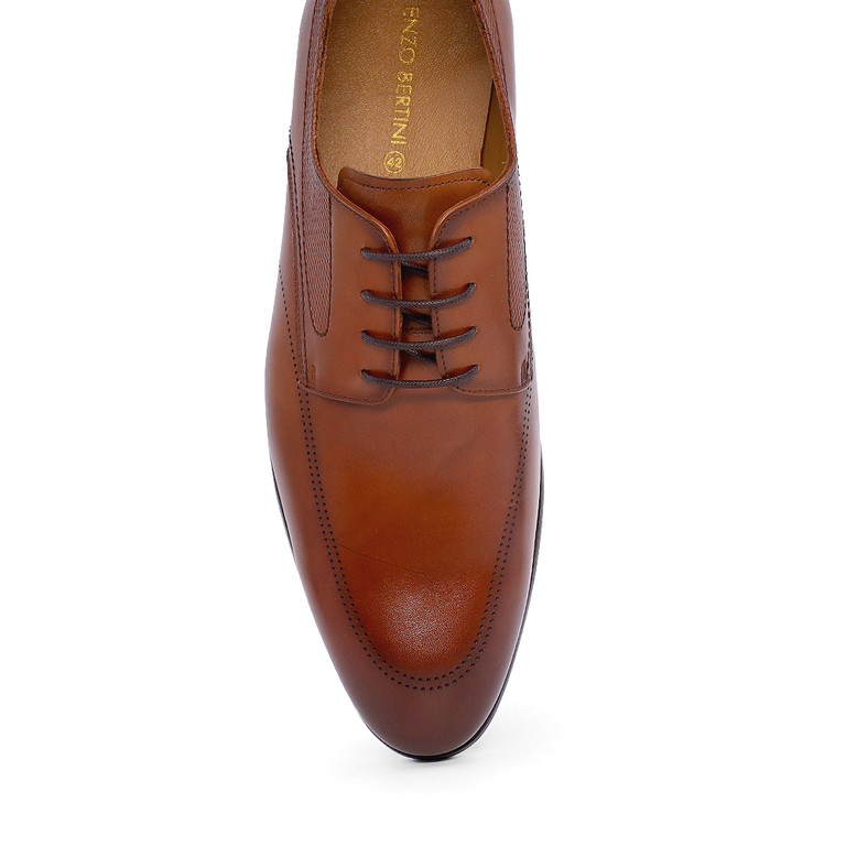 Pantofi derby bărbați Enzo Bertini maro din piele 1787BP2068CO