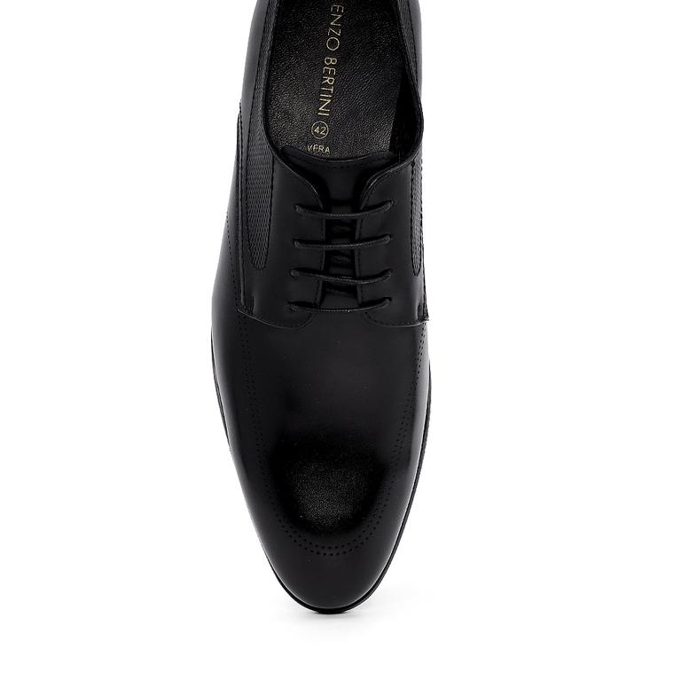 Pantofi derby bărbați Enzo Bertini negri din piele 1787BP2068N