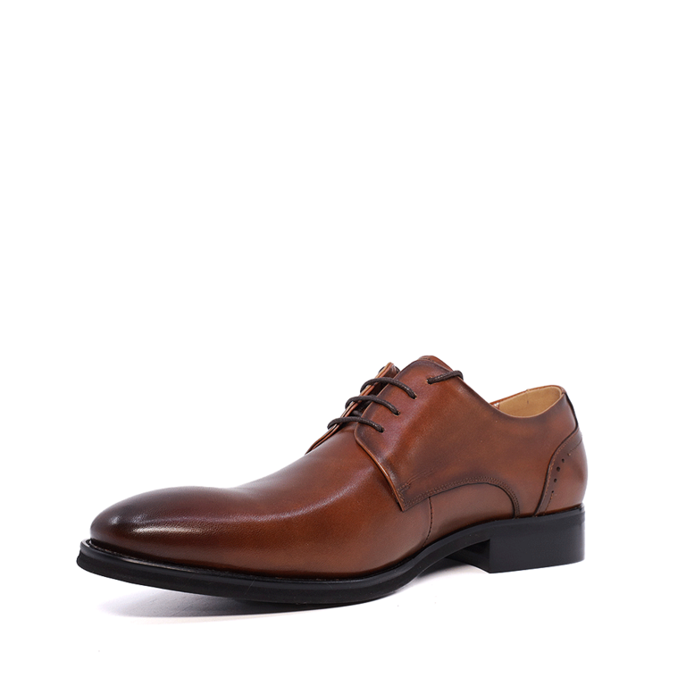 Pantofi derby bărbați Enzo Bertini Premium Collection cognac din piele naturală 1647BP2308CO