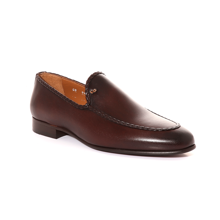 Pantofi loafers bărbați Enzo Bertini maro din piele 3381BP9455M