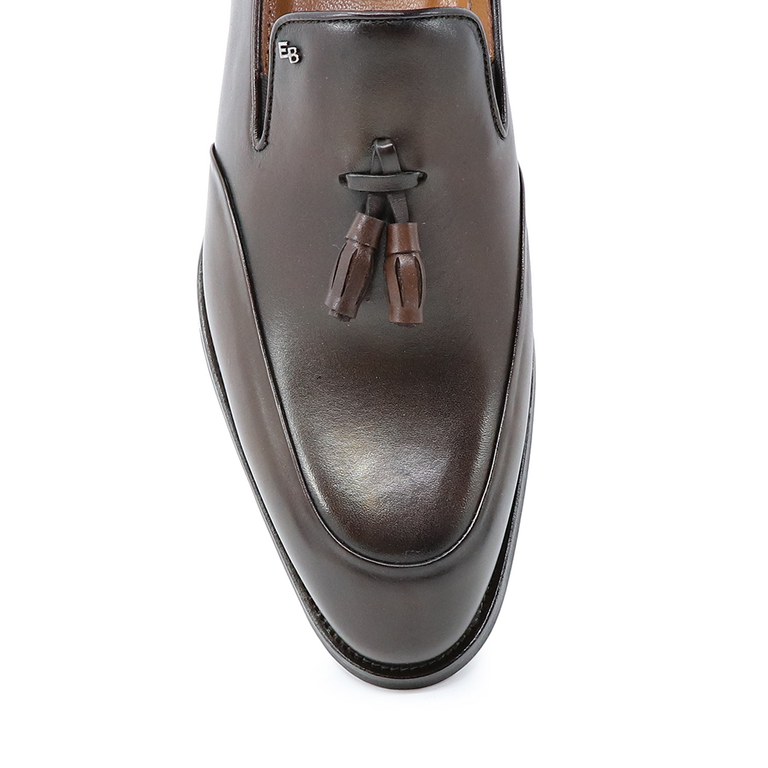 Pantofi loafers bărbați Enzo Bertini maro din piele 3383BP1147M
