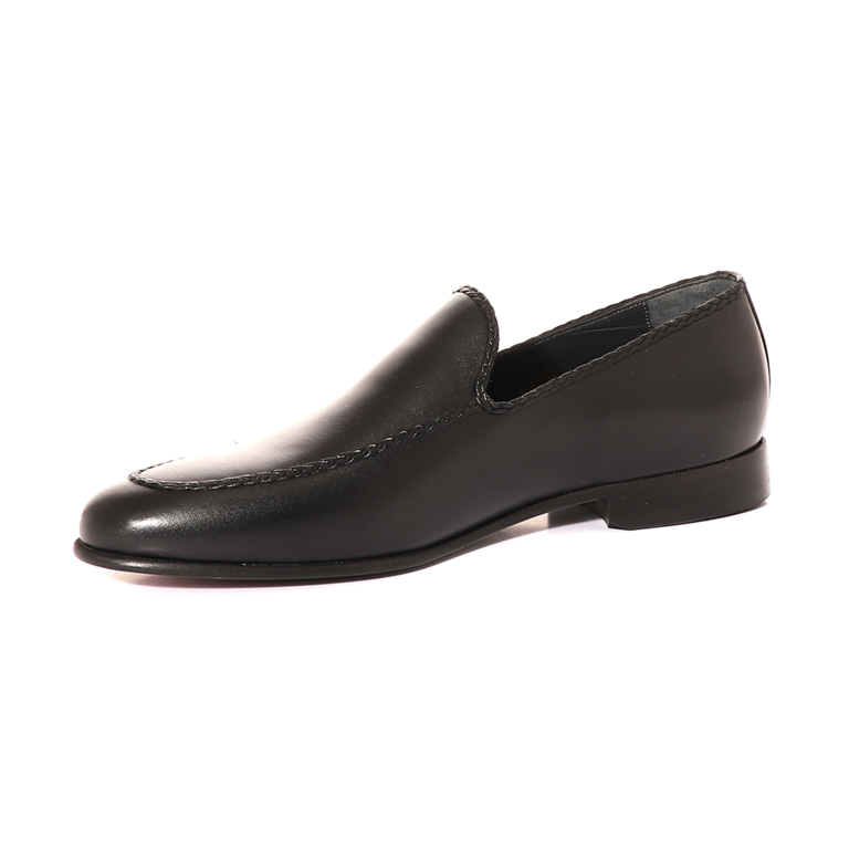 Pantofi loafers bărbați Enzo Bertini negri din piele 3381BP9455N