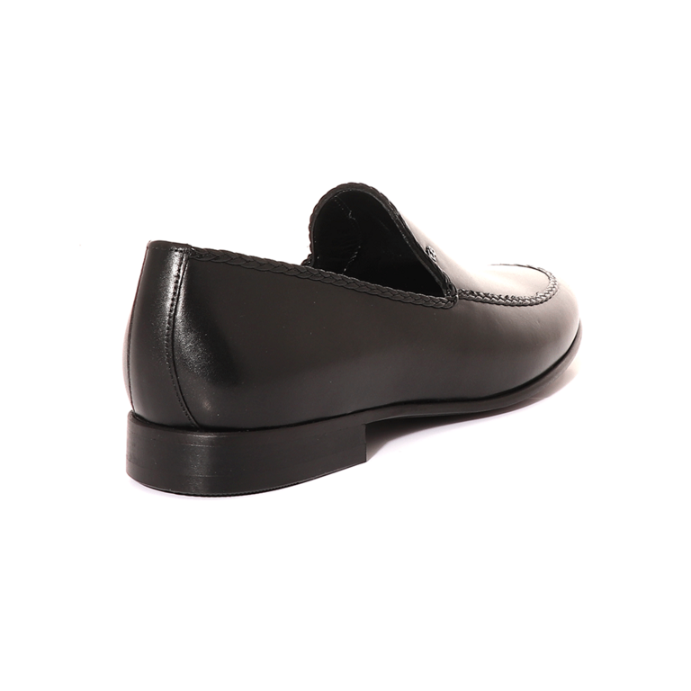 Pantofi loafers bărbați Enzo Bertini negri din piele 3381BP9455N