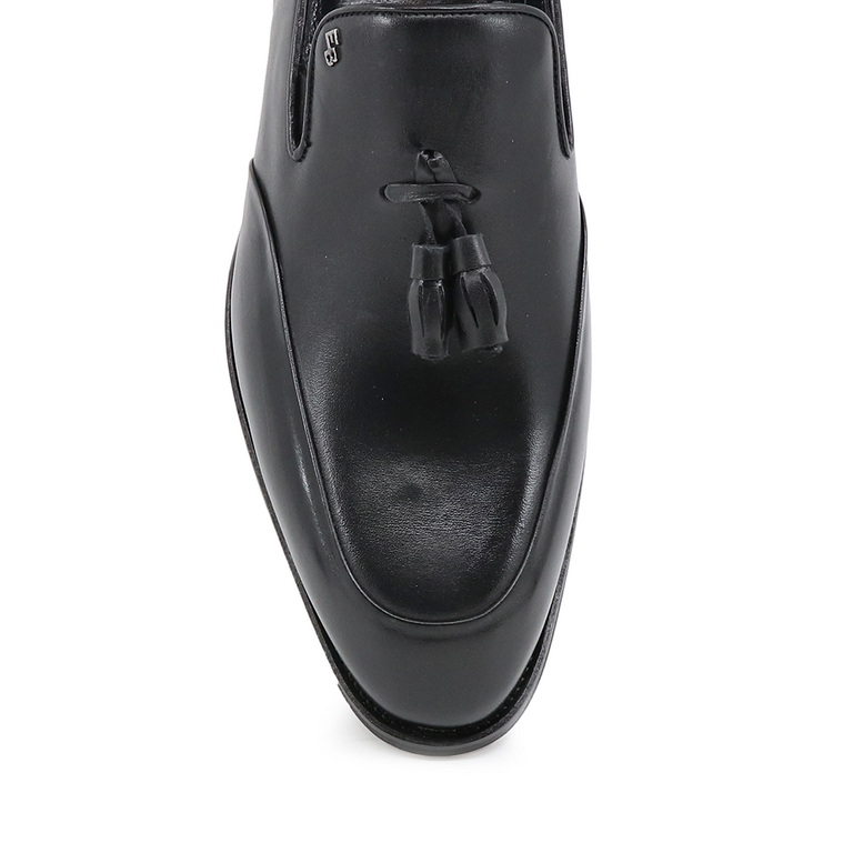 Pantofi loafers bărbați Enzo Bertini negri din piele 3383BP1147N