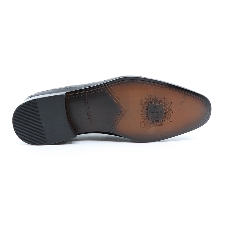 Pantofi loafers bărbați Enzo Bertini negri din piele 3383BP1940CN
