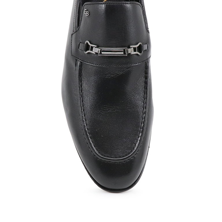 Pantofi loafers bărbați Enzo Bertini negri din piele 3385BP4900N