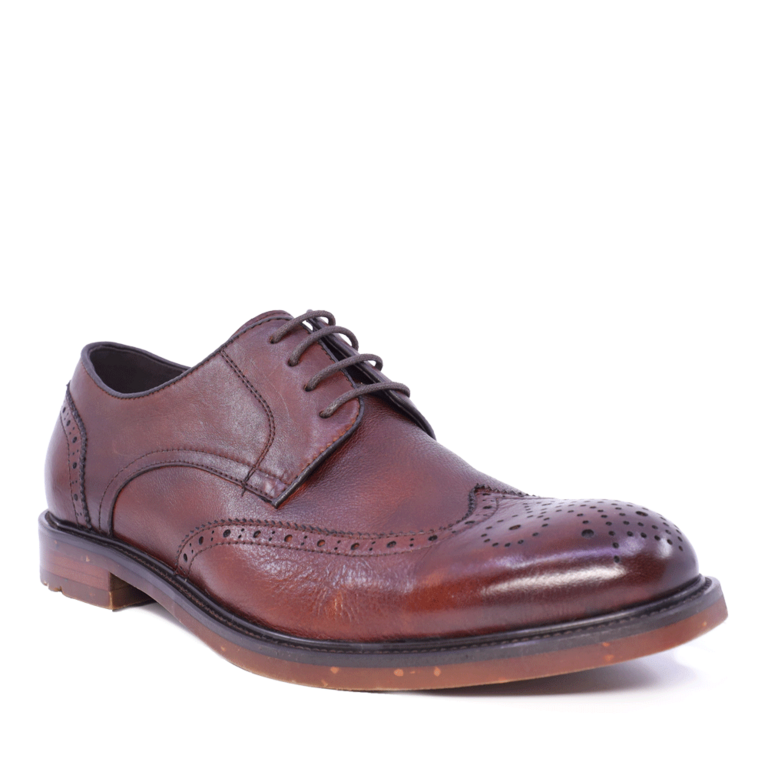 Pantofi oxford bărbați Enzo Bertini maro  din piele 1646BP221514M