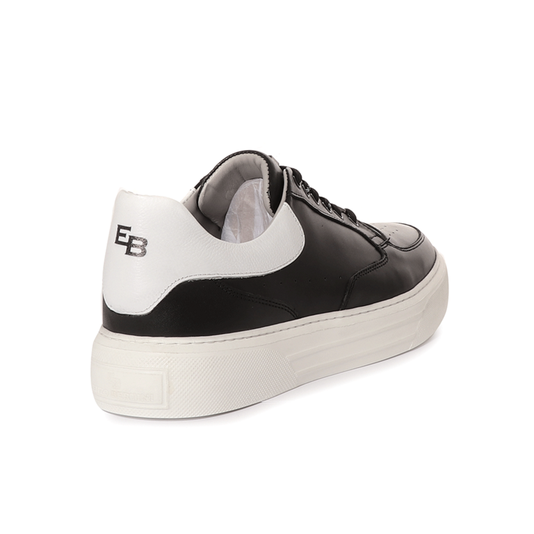 Pantofi sport bărbați Enzo Bertini negri din piele cu detalii albe 2011BP19106N