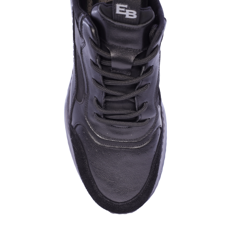 Sneakers bărbați Enzo Bertini negri din piele 1646BP222142N 