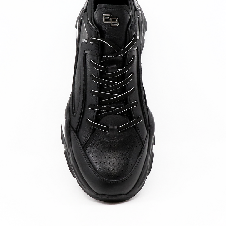 Sneakers bărbați Enzo Bertini negri din piele 3202BP14424N