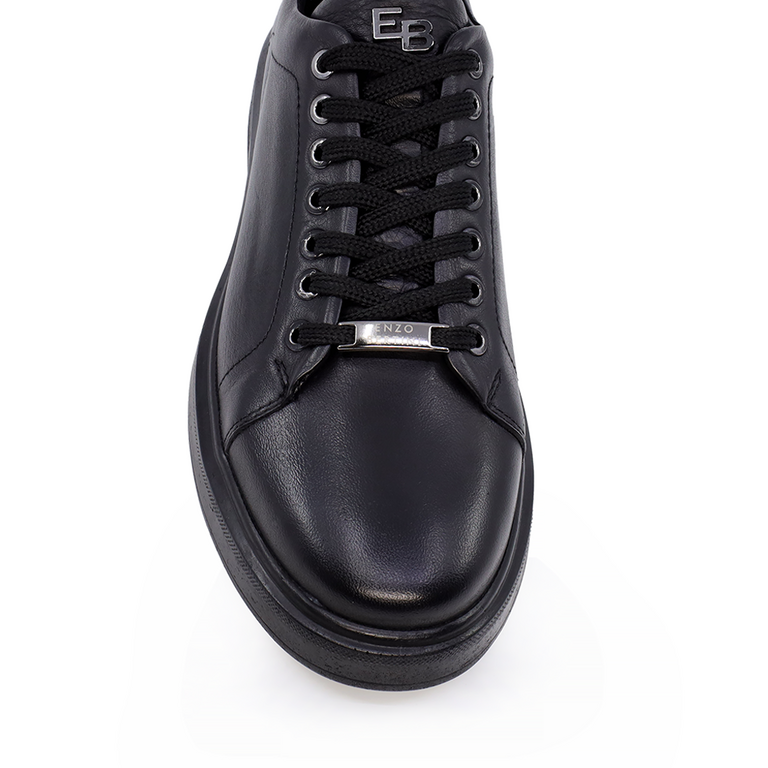 Sneakers bărbați Enzo Bertini negri din piele 3205BP15177N