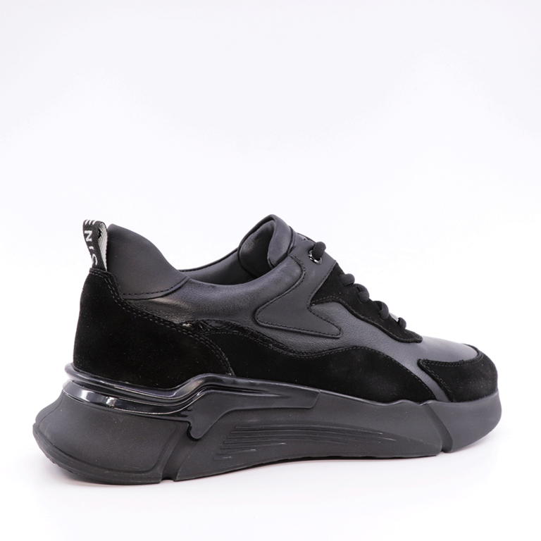 Sneakers bărbați Enzo Bertini negri din piele întoarsă 2015BP39901VN