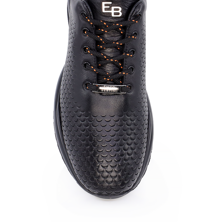 Sneakers  bărbați Enzo Bertini negri din piele 3205bps15416n