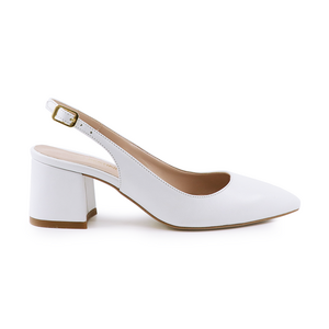 Pantofi decupați femei Enzo Bertini albi din piele cu toc 1423DD1900A