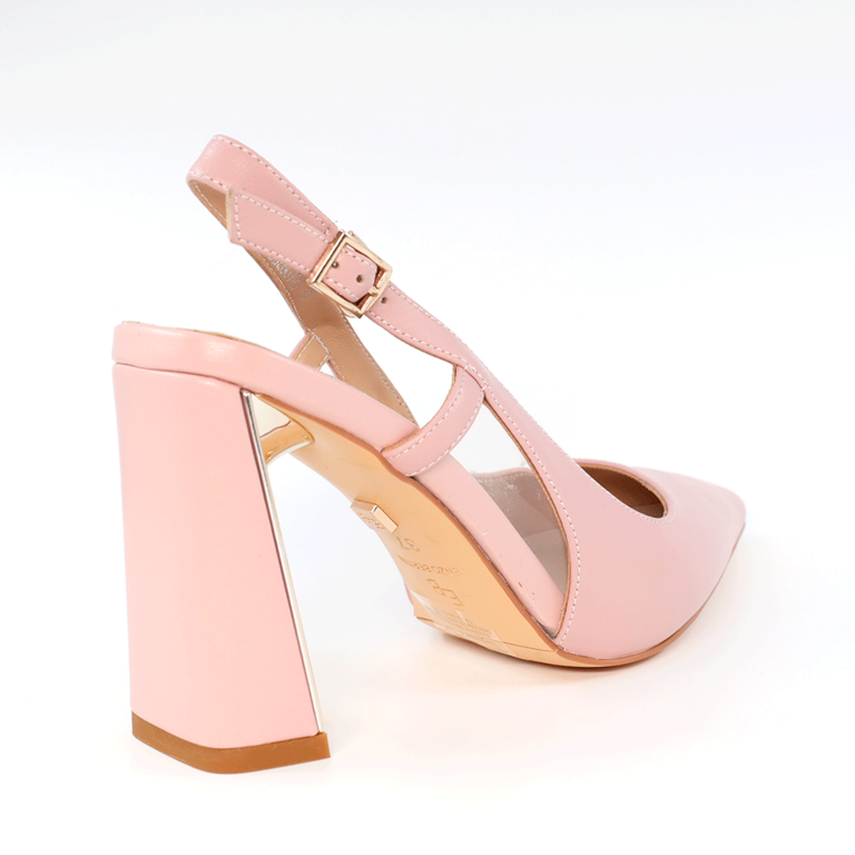Pantofi decupați femei Enzo Bertini roz cu toc 1125DD2607RO