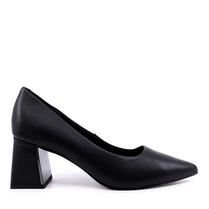 Pantofi cu toc mediu femei Enzo Bertini negri din piele 1390DP3100N