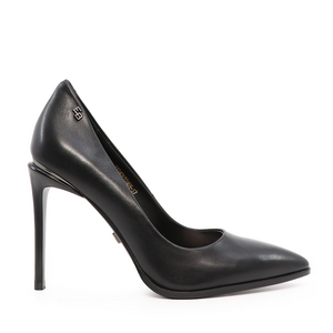 Pantofi stiletto femei Enzo Bertini negri din piele cu toc înalt 1124DP3240N