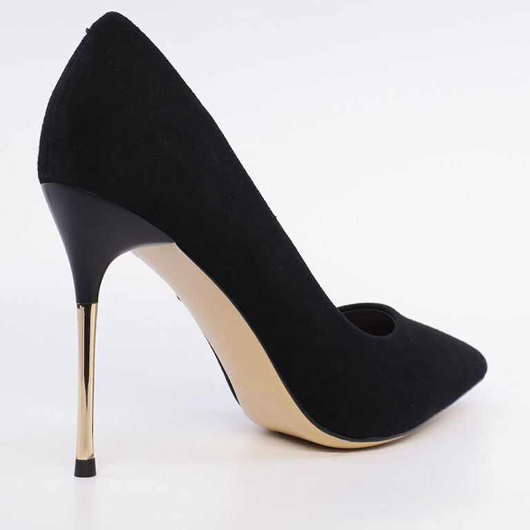 Pantofi stiletto femei Enzo Bertini negri din piele întoarsă cu toc 3867DP271VN