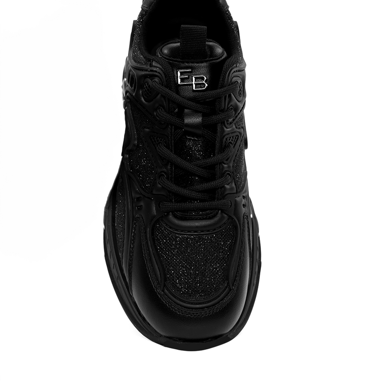 Sneakers femei Enzo Bertini negri din piele si textil 3867DP550N