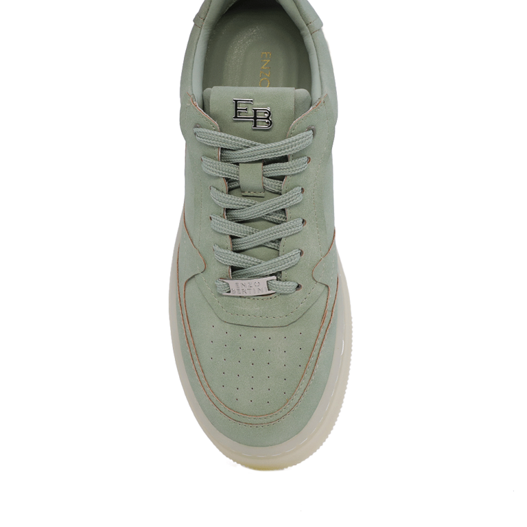Sneakers femei Enzo Bertini Premium Collection verzi din piele nabuck 1647DP2305V