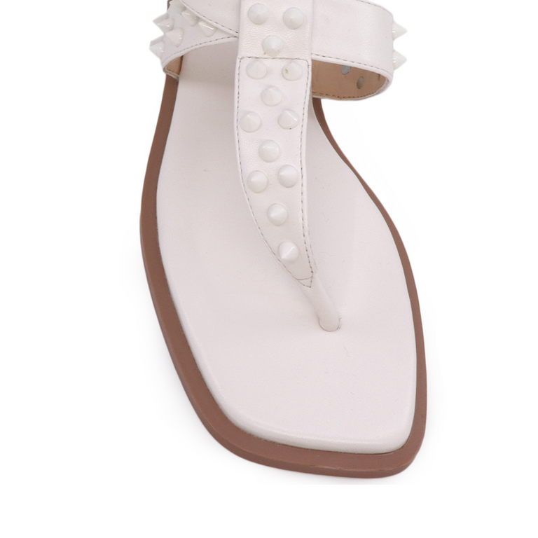 Sandale femei Enzo Bertini albe cu ținte 1245DS2407A