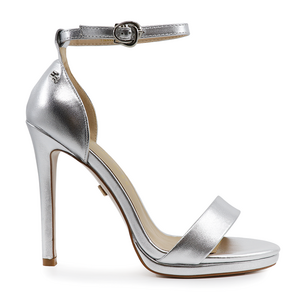 Sandale femei Enzo Bertini argintii din piele cu toc înalt 1125ds2244ag