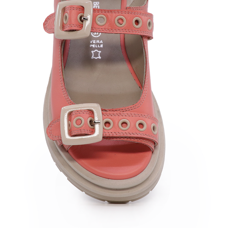Sandale femei Enzo Bertini roz din piele 1735DS3357RO 
