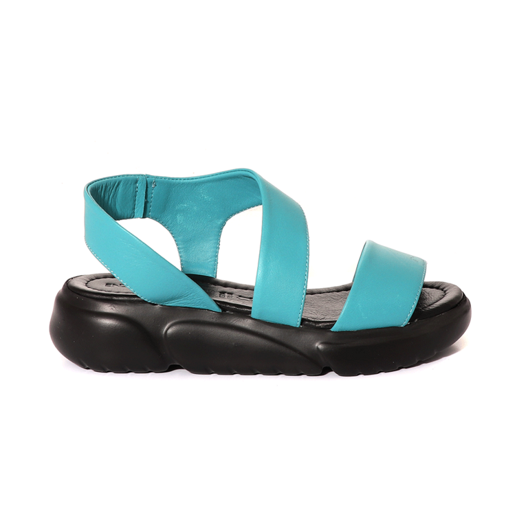 Sandale sport femei Enzo Bertini albastru turcoaz din piele 2581DS41059TU