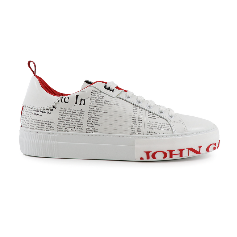 Pantofi bărbați JOHN GALLIANO albi din piele 3503BP14676A 