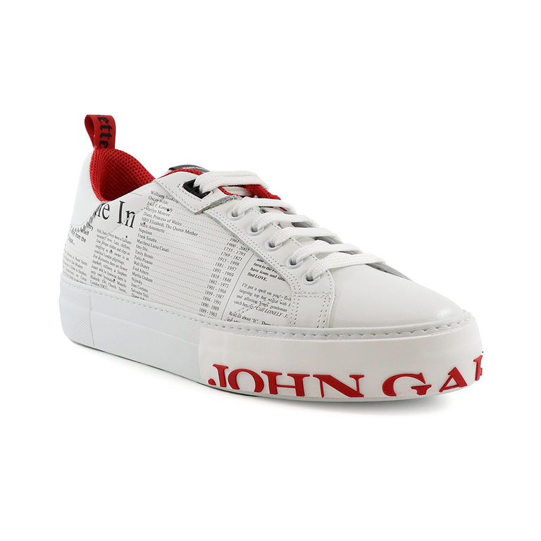 Pantofi bărbați JOHN GALLIANO albi din piele 3503BP14676A 